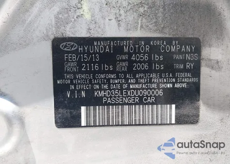 2013 Hyundai Elantra Gt from USA, damaged, VIN KMHD35LEXDU090006